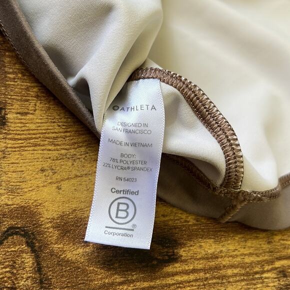 Athleta Shanti Watercolor Brown Stripe Tank Crop Top - Picture 10 of 10